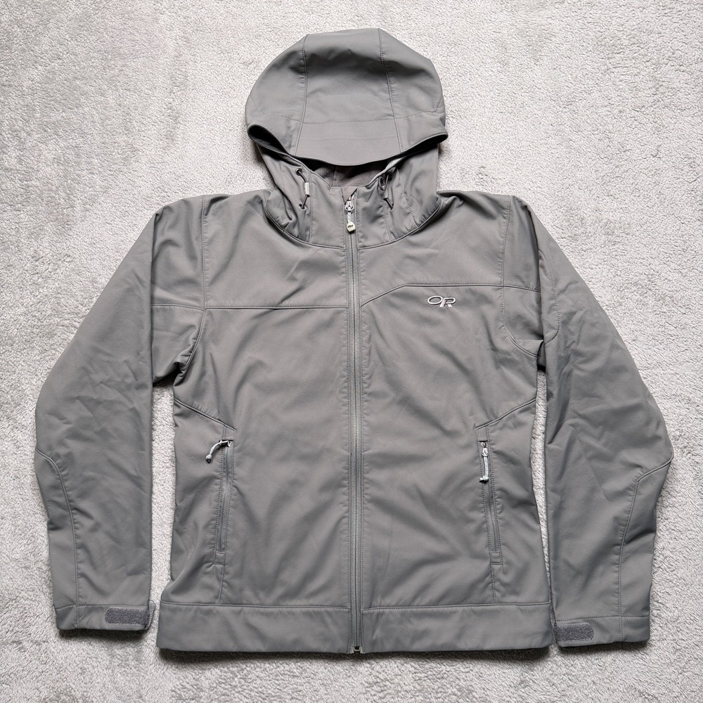 Outdoor Research Jacket Womens Small Gray Transfer Hooded Soft Shell Fleece Zip